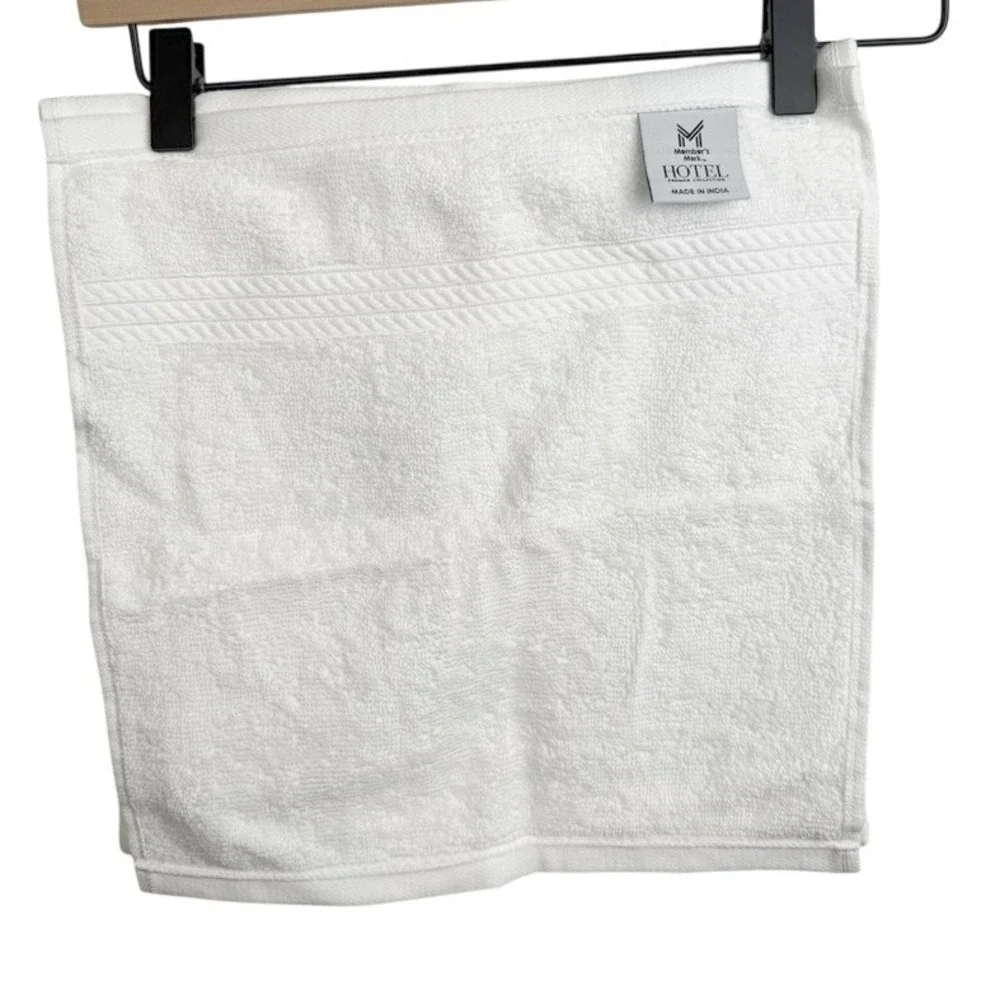 Member's Mark‎ Washcloth Set (6) White Hotel Premier Collection Cotton Soft Bath